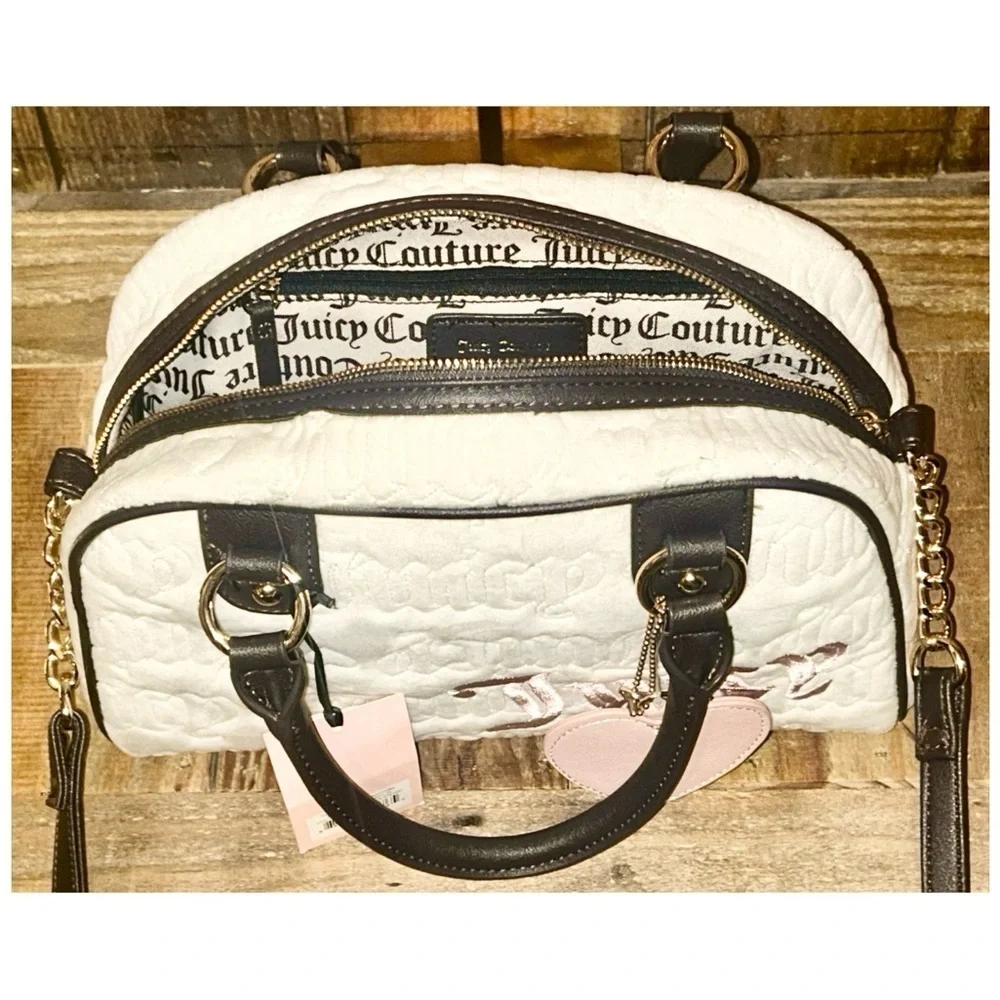 Juicy Couture White and Black Satchel